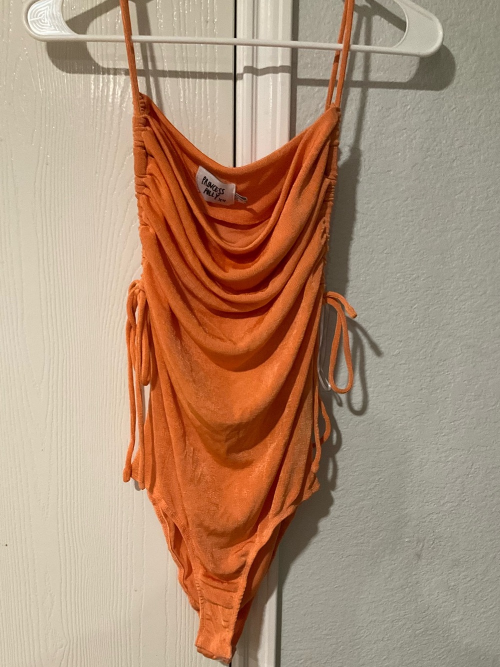 Princess Polly Bright Orange Draped Bodysuit